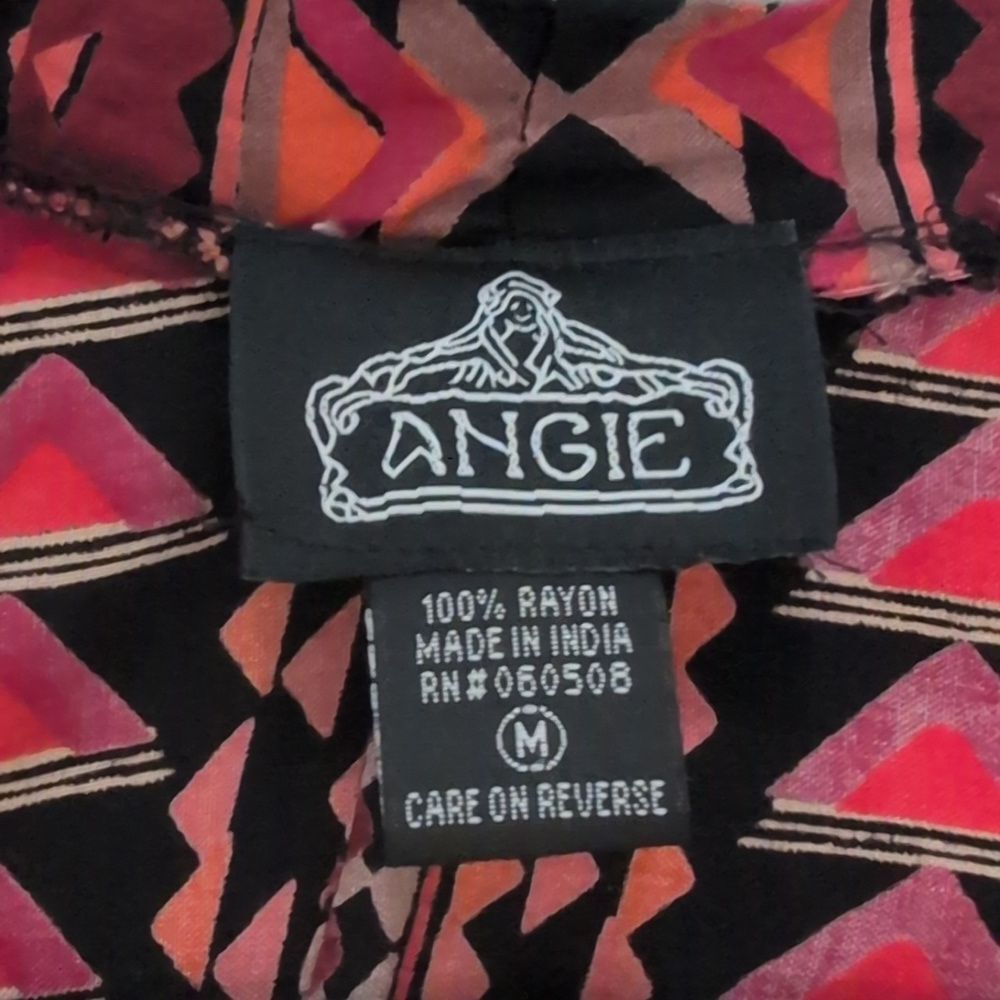 Angie patterned kimono-style duster cardigan sized Medium Bohemian Open Front - Picture 3 of 8